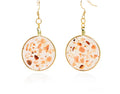 Large Carnelian Gold Dangle Earrings