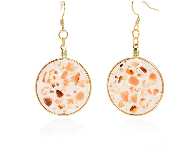 Large Carnelian Gold Dangle Earrings
