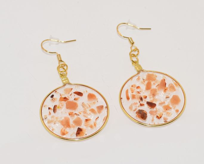 Large Carnelian Gold Dangle Earrings