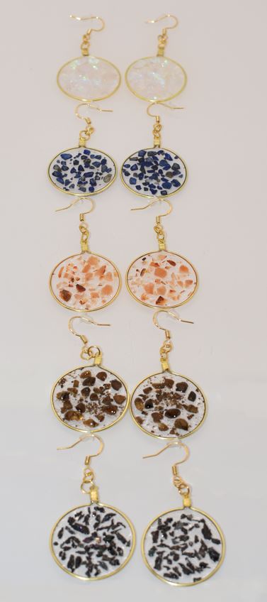 Large Tigers Eye Gold Dangle Earrings