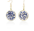 Large Lapis Lazuli Gold Dangle Earrings