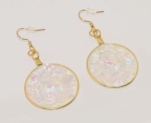 Large Rose Quartz Gold Dangle Earrings