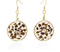 Large Tigers Eye Gold Dangle Earrings