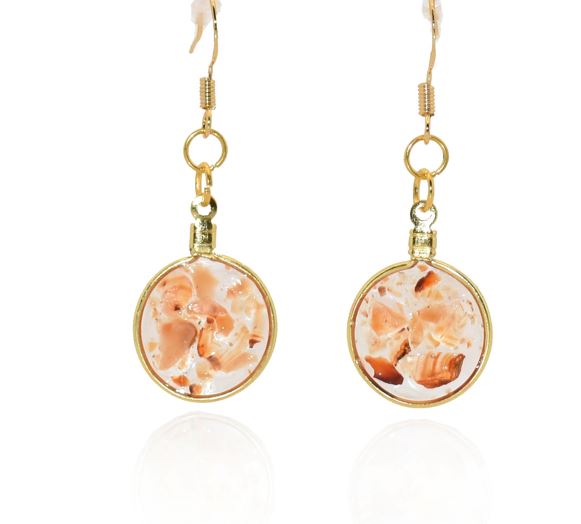 Small Carnelian Gold Dangle Earrings