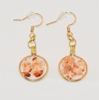 Small Carnelian Gold Dangle Earrings
