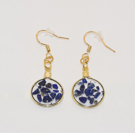 Small Lapis Lazuli Gold Dangle Earrings