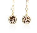 Small Tigers Eye Gold Dangle Earrings