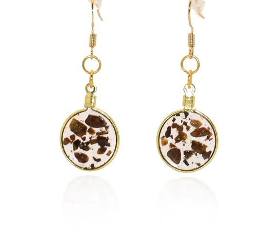 Small Tigers Eye Gold Dangle Earrings