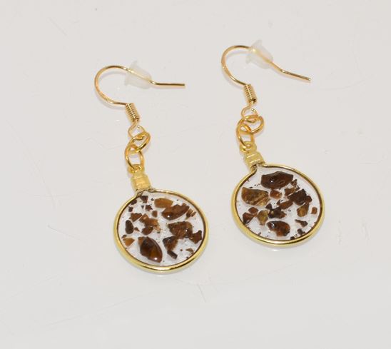 Small Tigers Eye Gold Dangle Earrings