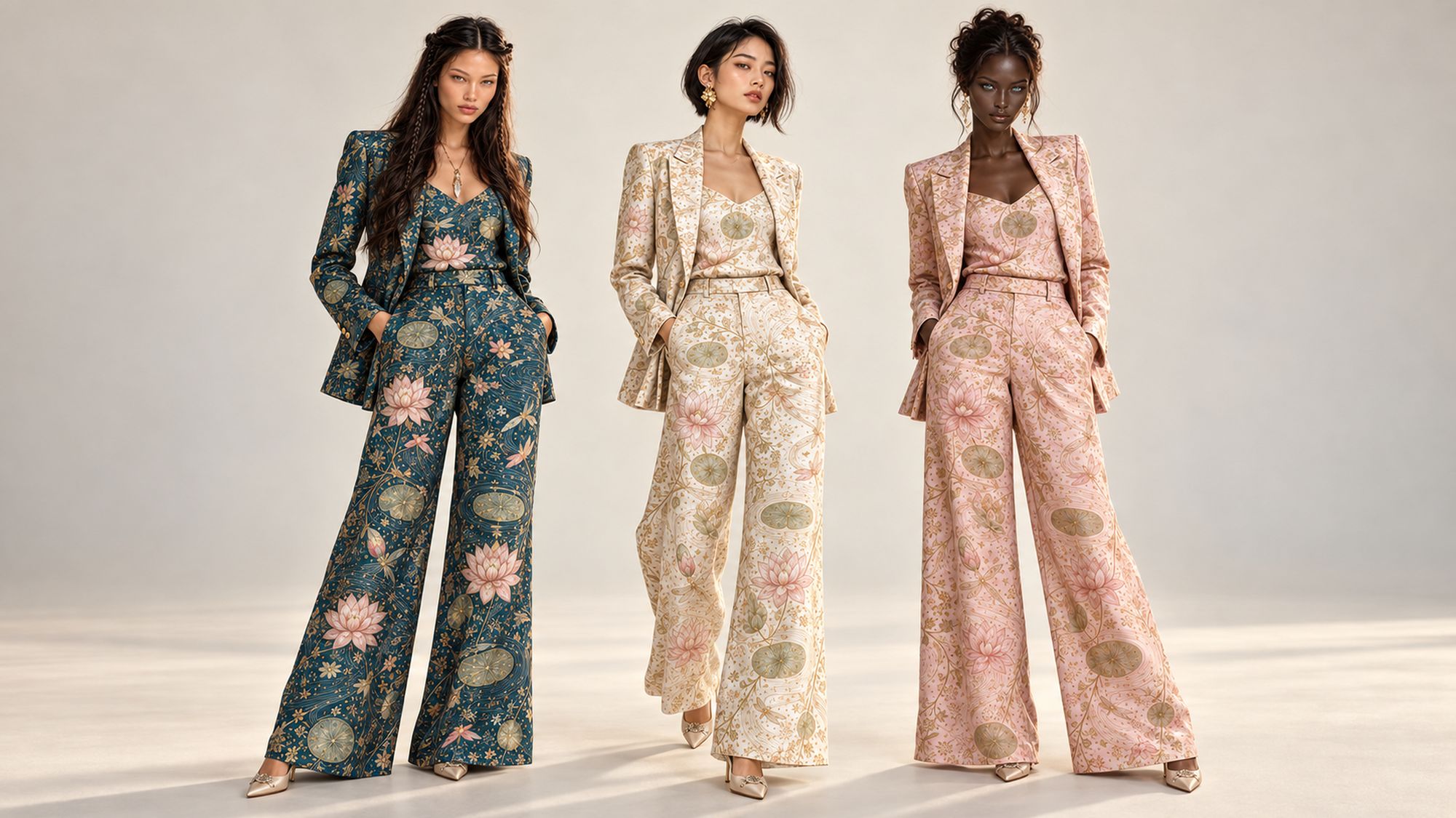 Saint Esprit Nymphaea Trouser Suits